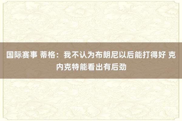 国际赛事 蒂格：我不认为布朗尼以后能打得好 克内克特能看出有后劲