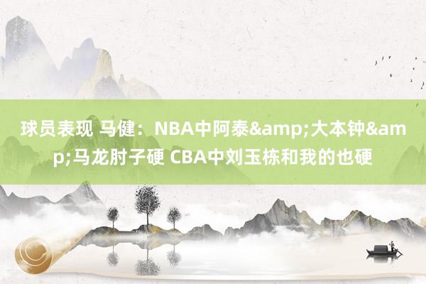 球员表现 马健：NBA中阿泰&大本钟&马龙肘子硬 CBA中刘玉栋和我的也硬