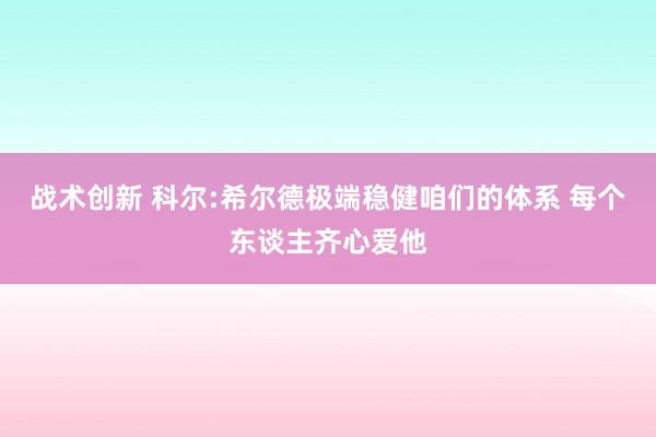 战术创新 科尔:希尔德极端稳健咱们的体系 每个东谈主齐心爱他