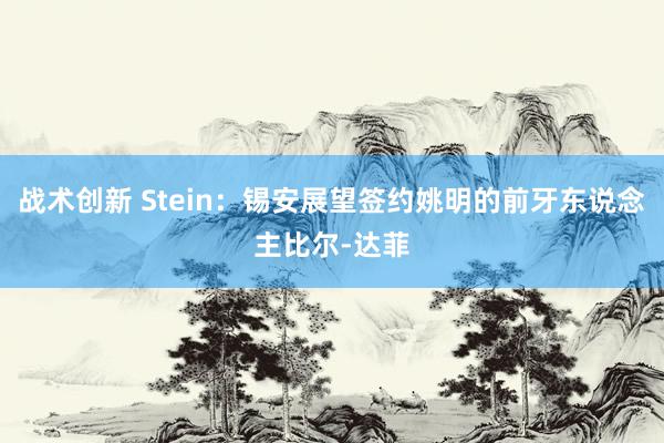 战术创新 Stein：锡安展望签约姚明的前牙东说念主比尔-达菲