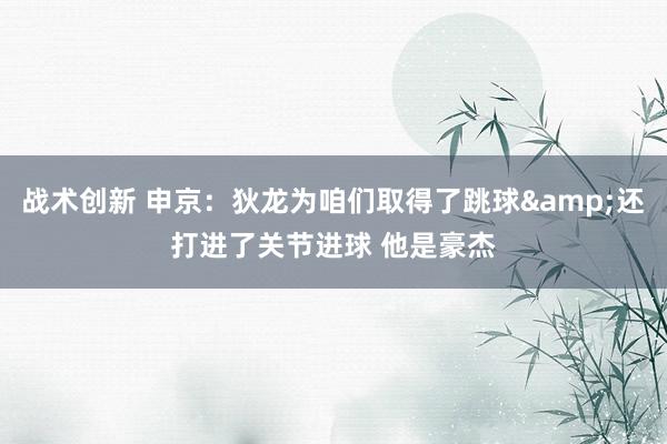 战术创新 申京：狄龙为咱们取得了跳球&还打进了关节进球 他是豪杰