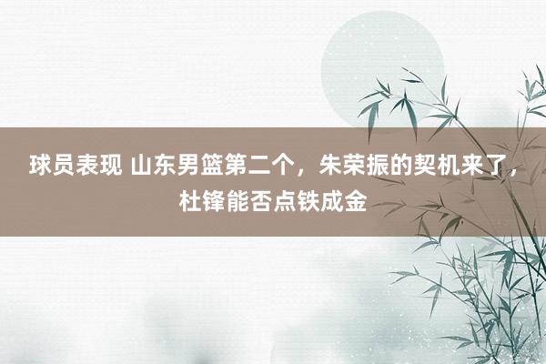 球员表现 山东男篮第二个，朱荣振的契机来了，杜锋能否点铁成金