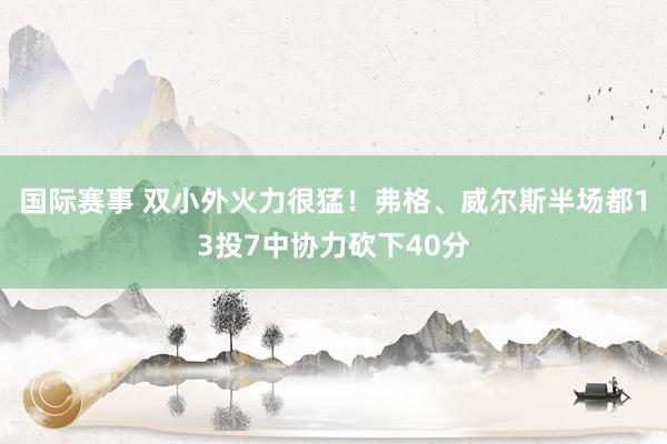 国际赛事 双小外火力很猛！弗格、威尔斯半场都13投7中协力砍下40分