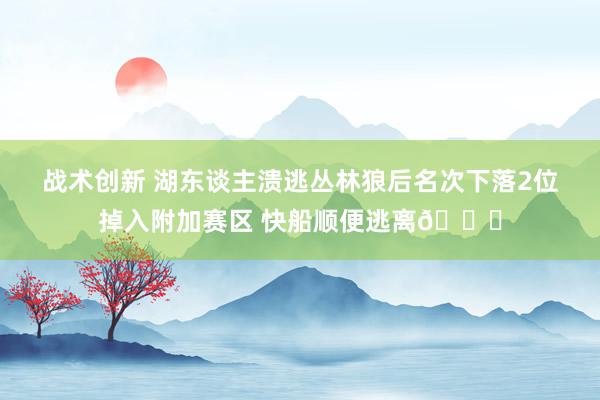 战术创新 湖东谈主溃逃丛林狼后名次下落2位掉入附加赛区 快船顺便逃离😋