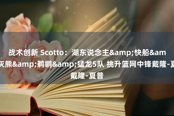 战术创新 Scotto：湖东说念主&快船&灰熊&鹈鹕&猛龙5队 挑升篮网中锋戴隆-夏普