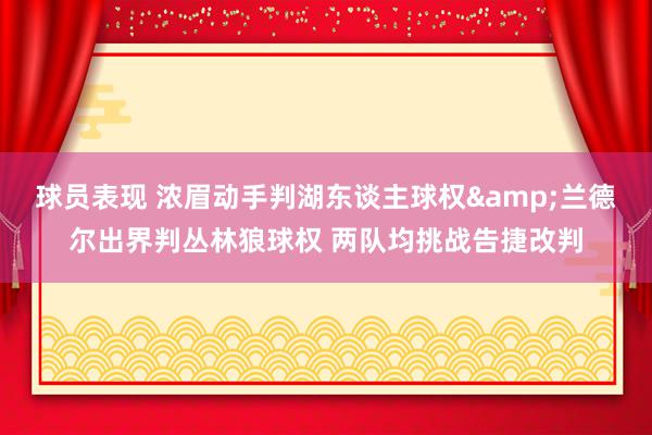 球员表现 浓眉动手判湖东谈主球权&兰德尔出界判丛林狼球权 两队均挑战告捷改判