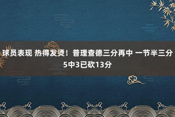 球员表现 热得发烫！普理查德三分再中 一节半三分5中3已砍13分