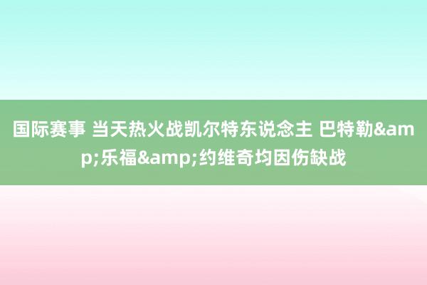 国际赛事 当天热火战凯尔特东说念主 巴特勒&乐福&约维奇均因伤缺战